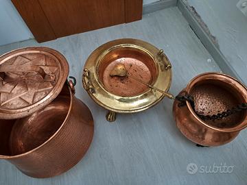 Paiolo-calderone e braciere antico