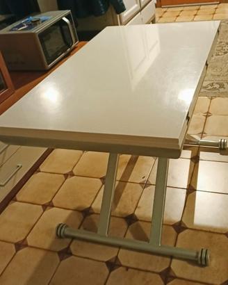Tavolo Modulabile Laccato Bianco. 