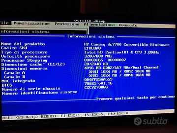 PC PENTIUM 4 della Hp