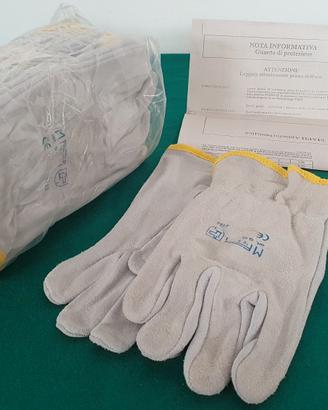 10 paia guanti in cuoio taglia 8