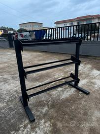 Rastrelliera manubri + porta dischi bilanciere