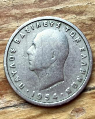 moneta UNA DRACMA GRECA 1954