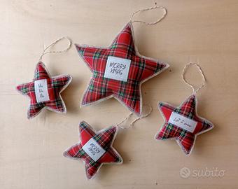 Set 4 Stelle Natalizie Tartan e Pannolenci