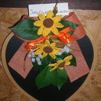 Fiori all'uncinetto - Cuore con girasoli