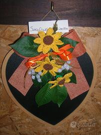 Fiori all'uncinetto - Cuore con girasoli