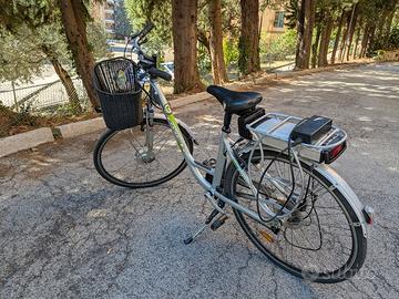 Bicicletta elettrica con batteria da sostituire 