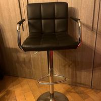 Sgabello da Bar/Cucina in Ecopelle Nera