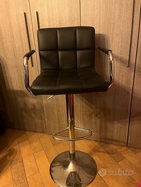 Sgabello da Bar/Cucina in Ecopelle Nera