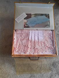 Set completo lenzuola e copriletto in Macramè