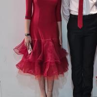 Abito rosso danza standard liscio