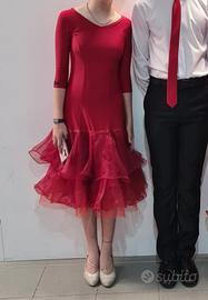 Abito rosso danza standard liscio