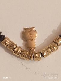 DoDo collana gufetto + 8 granelli oro giallo 