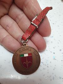Vieux Porte-clés Médaille US Triestina Calcio - Forza Muli Amici Unione - Italie