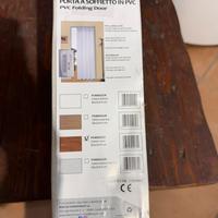 Porta a soffietto in PVC con profili rovere