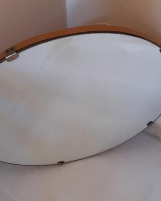 Specchio da parete design rotondo legno anni '50