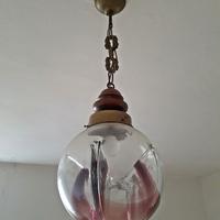 Lampadario da soffitto sfera vetro anni 60