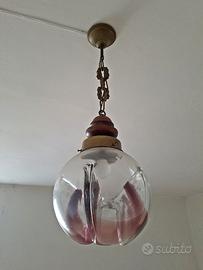 Lampadario da soffitto sfera vetro anni 60