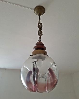 Lampadario da soffitto sfera vetro anni 60