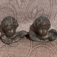 Coppia teste di angeli in legno da parete