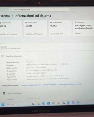 Notebook Asus VivoBook E1504FA-NJ311W