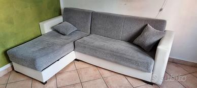 Divano grigio e bianco 3 posti con relax letto e c