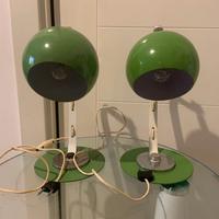 coppia Lampade anni 60 eye ball metallo smaltato