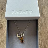 Collana con ciondolo gatto e luna