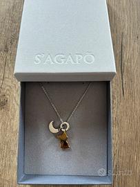 Collana con ciondolo gatto e luna