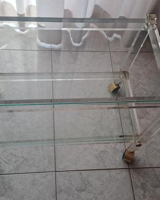 carrello in plexiglas e vetro porta tv