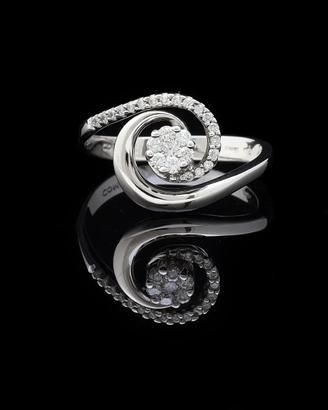 ANELLO COMETE CONTRARIE ORO 18KT  BRILLANTI 0.21CT