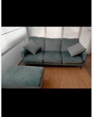DIVANO 4 POSTI PETROLIO + POUF