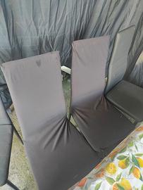 set 4 sedie imbottite schienale alto 