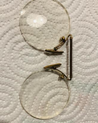 Occhiali pince-nez vintage senza montatura rotondi