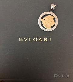 BVLGARI ciondolo pesce oro e acciao