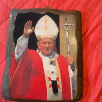 Quadro di S. Giovanni Paolo II, impresso su legno