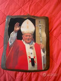 Quadro di S. Giovanni Paolo II, impresso su legno