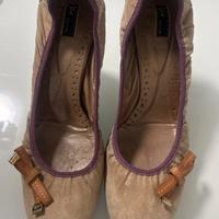 Scarpe donna in camoscio beige mis.40