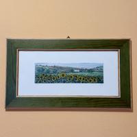 Quadro a tecnica acquaforte e acquerello: girasoli