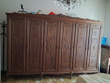 Camera da letto noce barocco piemontese