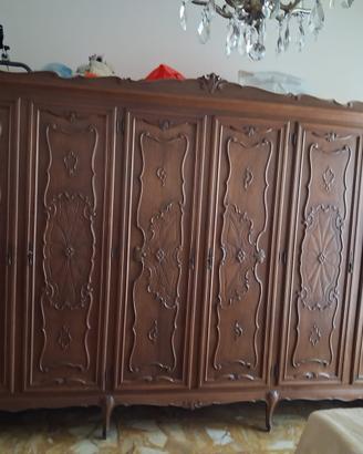 Camera da letto noce barocco piemontese