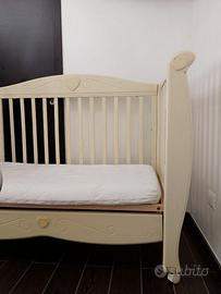 Culla con cassettone  + materasso memoriform 50€