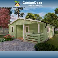 Bungalow in legno mod. Marche 6×9 m 68mm 5 vani, 5