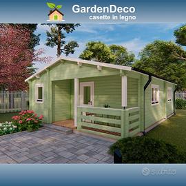 Bungalow in legno mod. Marche 6×9 m 68mm 5 vani, 5