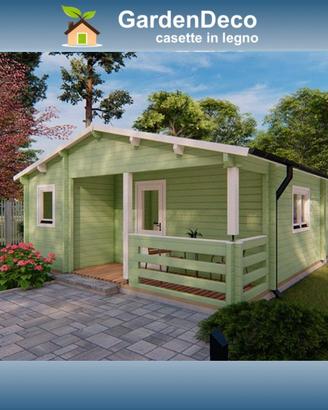 Bungalow in legno mod. Marche 6×9 m 68mm 5 vani, 5