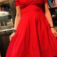 vestito anni 50 rosso intenso