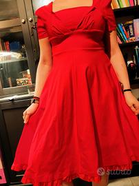 vestito anni 50 rosso intenso