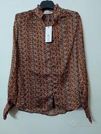 Camicia a maniche lunghe marrone e beige Molly Bra