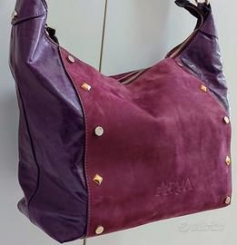 Borsa da donna Vera pelle color Viola firmata.