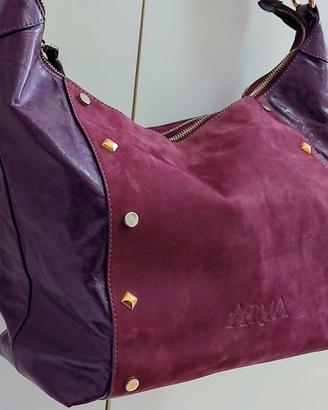Borsa da donna Vera pelle color Viola firmata.