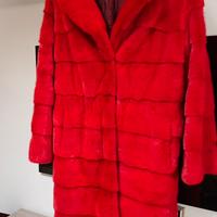 Pelliccia in vero visone rosso